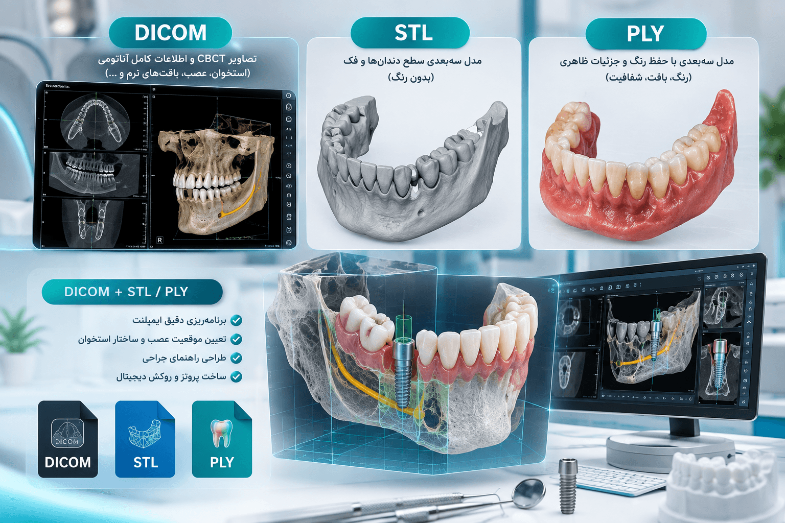 فرمت های PLY، STL ، DICOM
